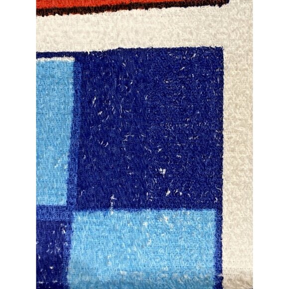 Vintage Caldwell 70's Red Blue Poodle Pup BathTowel Bathroom Decor 53 x 30 - Picture 7 of 12